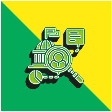 Analizler yeşil ve sarı modern 3d vektör simgesi logosu