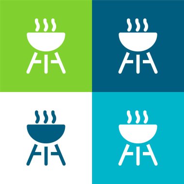 Barbekü Düz Renk en az simge seti