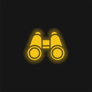 Dürbünler sarı parlayan neon simgesi