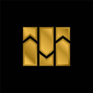 Çubuk Grafik altın kaplama metalik simge veya logo vektörü