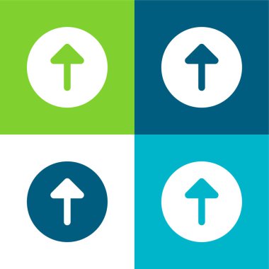 Düz Düz Düz 4 renk simgesi seti