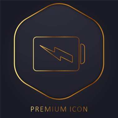 Pil Doldurulmuş Sembol Altın Hat prim logosu veya simgesi