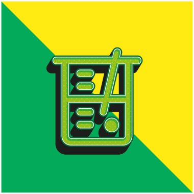 Yeşil ve sarı modern 3d vektör simgesi logosu