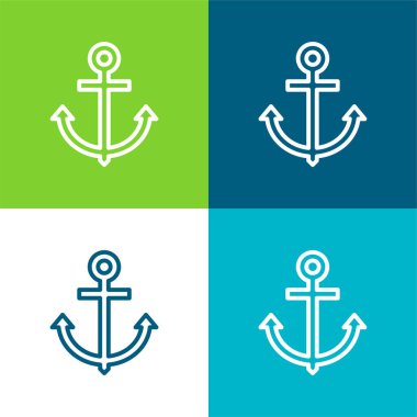 Anchor Düz 4 renk en küçük simge kümesi