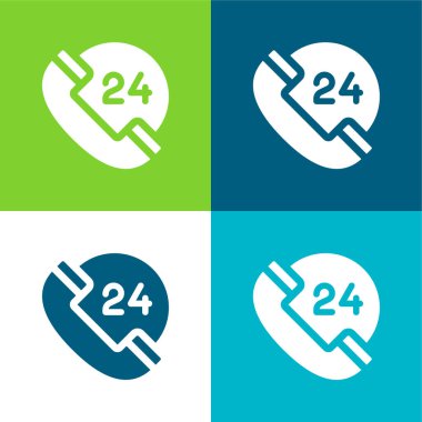 24 Saat Düz Renk en az simge seti