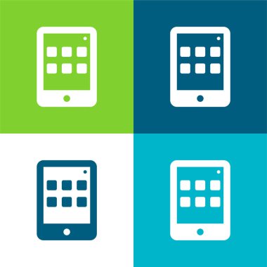 Uygulama Düz 4 renk en küçük simge kümesi