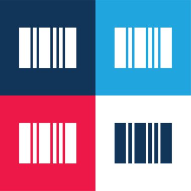 Çubuk Mavi ve Kırmızı 4 renk en düşük simge kümesi