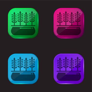 Barley four color glass button icon clipart