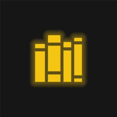 Kitap sarı parlak neon simgesi