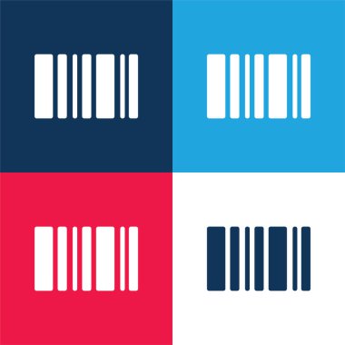 Barkod mavi ve kırmızı dört renk en küçük simge kümesi