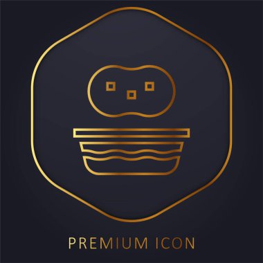 Bath altın çizgi premium logo veya simge