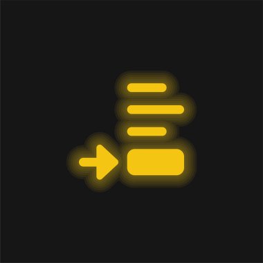 Alt Görünüm Sarı parlak neon simgesi