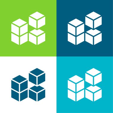 3B Küp Düz Renk en az simge kümesi