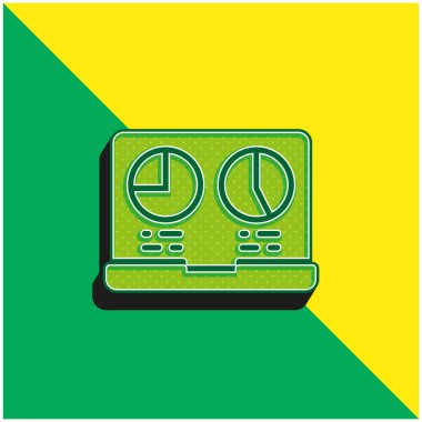 Analizler yeşil ve sarı modern 3d vektör simgesi logosu