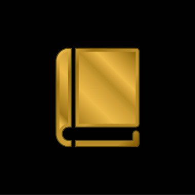 Kara Kapaklı Altın Kapaklı Metal Simge veya logo Vektörü ile Kapalı Kitap