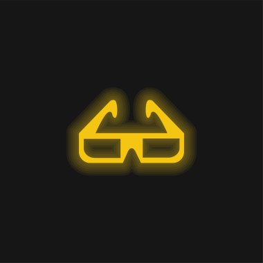 3d Gözlük Sarı Parlak Neon simgesi