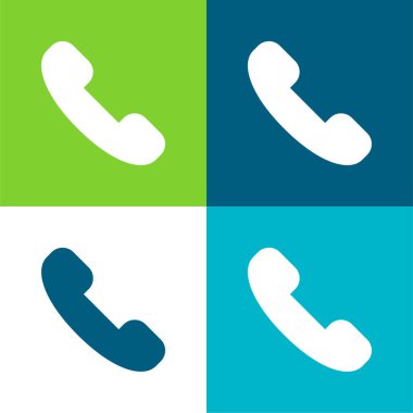 Answer Call Flat four color minimal icon set clipart