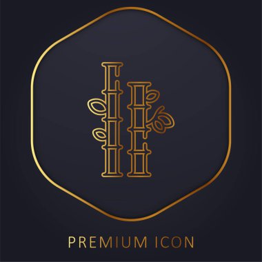 Bambu altın çizgi prim logosu veya simgesi