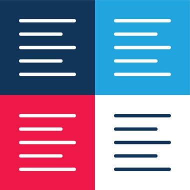 Sol mavi ve kırmızı dört renk minimal simgesini hizala