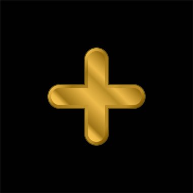 Altın kaplama metalik simge ya da logo vektörü ekle