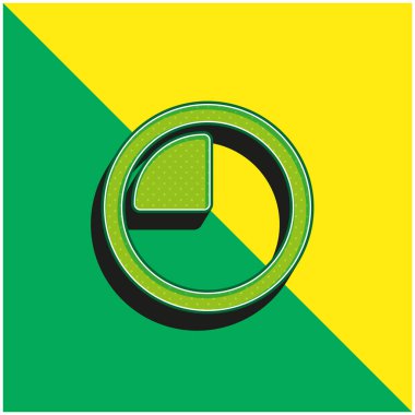 15 Dakika Yeşil ve Sarı Modern 3d vektör simgesi logosu