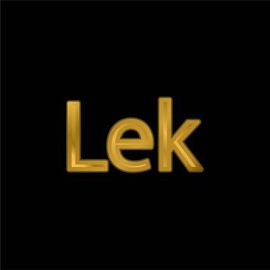 Arnavutluk Para Birimi Sembolü Altın Kaplama Metal Simge veya logo Vektörü