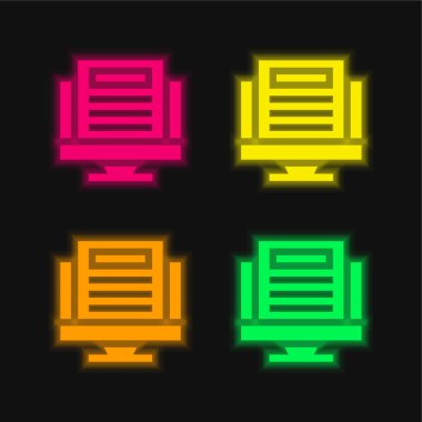 Madde 4: Parlak neon vektör simgesi