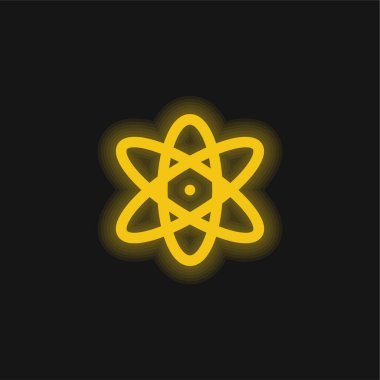 Atom sarısı parlak neon simgesi