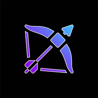 Okçuluk mavi gradyan vektör simgesi