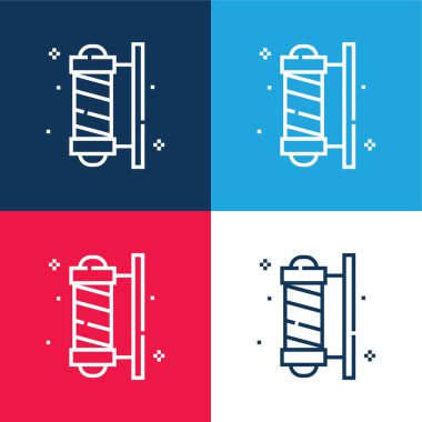 Berber Kutbu mavi ve kırmızı dört renk en az simge kümesi