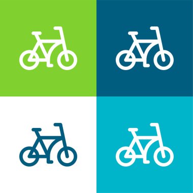 Bisiklet Düz 4 renk en küçük simge kümesi