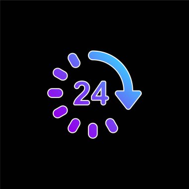 24 Hours blue gradient vector icon clipart