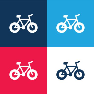 Bisiklet mavi ve kırmızı dört renk en az simge kümesi