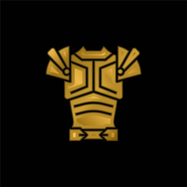 Zırhlı altın kaplama metalik simge veya logo vektörü
