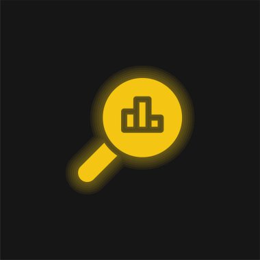 Analiz sarı parlak neon simgesi