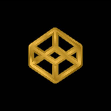3d Özet Altın Kaplama Metal Simge veya logo Vektörü