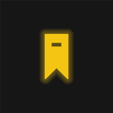 Yer imi sarı parlak neon simgesi