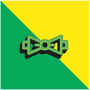 Bow Tie Green and yellow modern 3d vector icon logo clipart