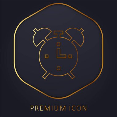 Alarm Saati altın çizgi premium logosu veya simgesi