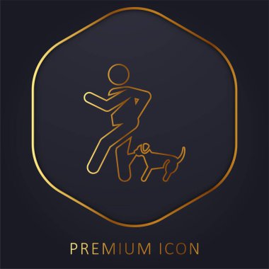 Altın çizgili logo ya da simge ısır