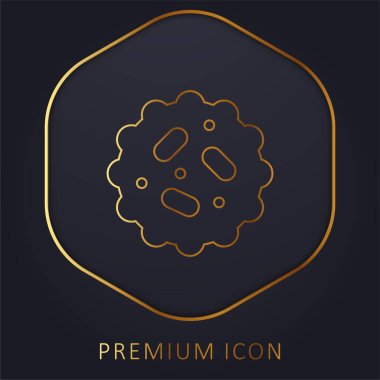 Bakteri altın çizgi premium logosu veya simgesi