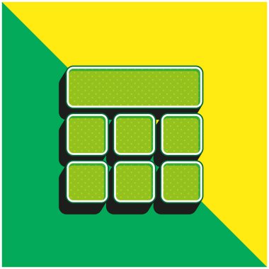 Yeşil ve sarı modern 3d vektör simgesini engeller