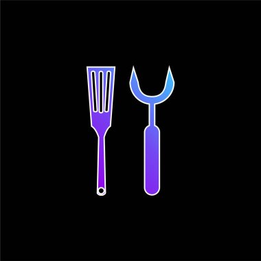 Barbacue Utensils mavi gradyan vektör simgesi