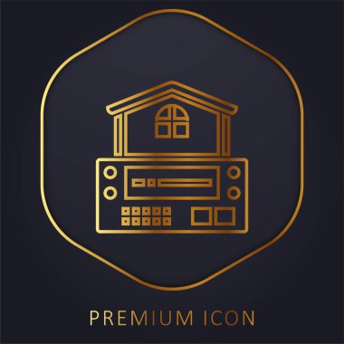 Alarm Sistemi altın çizgi premium logosu veya simgesi