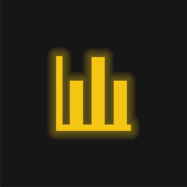 Çubuk Grafik İş Sembolü Sarı parlak neon simgesi