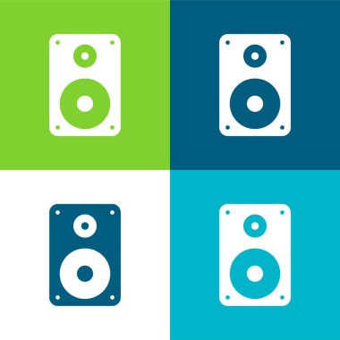 Büyük Hoparlör Düz 4 renk en küçük simge kümesi