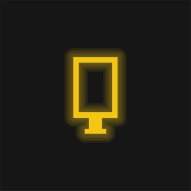 Reklam sarı parlayan neon simgesi