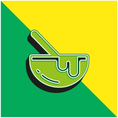 Kase Yeşil ve Sarı Modern 3D vektör simgesi logosu