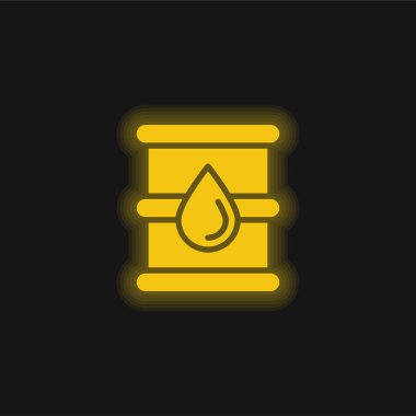 Fıçı sarı parlak neon simgesi