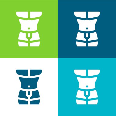 Gövde Düz 4 renk en küçük simge kümesi